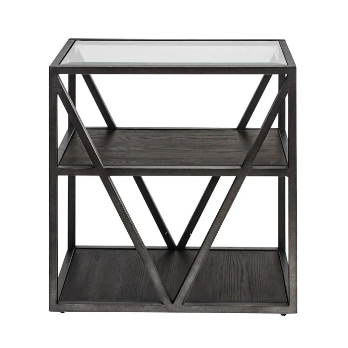 Arista Chair Side Table in Cobblestone Brown image