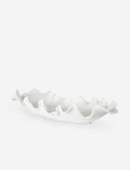 #color::white | Beline low-profile ruffled long decorative bowl.