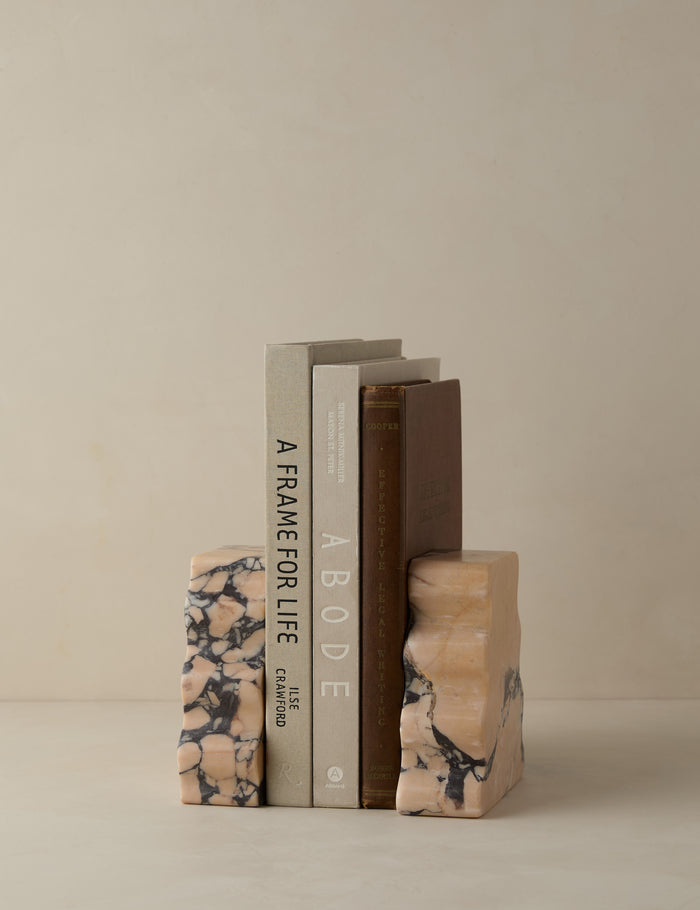 #color::pink | Blithe sculptural marble bookends