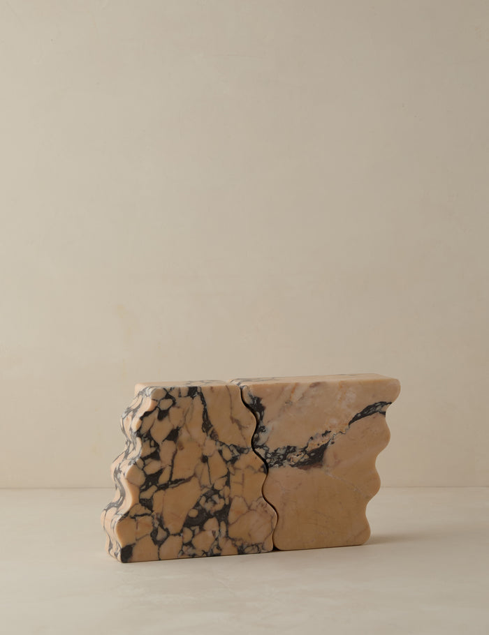 #color::pink | Blithe sculptural marble bookends