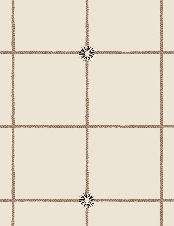 #color::ivory | Close up of the Caraby grid pattern Wallpaper by Jake Arnold
