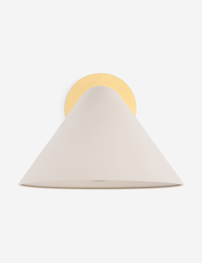 #color::antique-brass | Citrine adjustable cone shade sconce