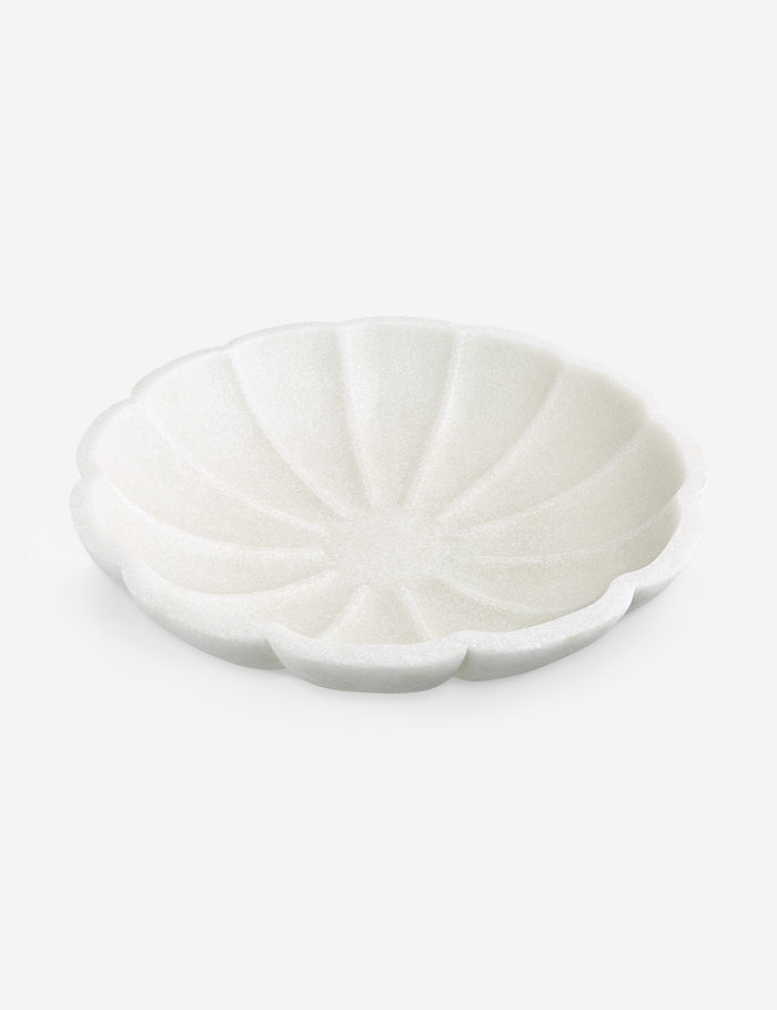 #color::white | Coralie delicate sculptural decorative Bowl.