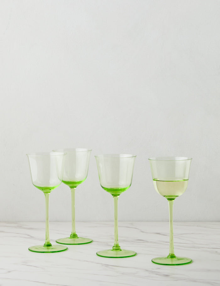 Green / White Wine Glasses -Set of 4