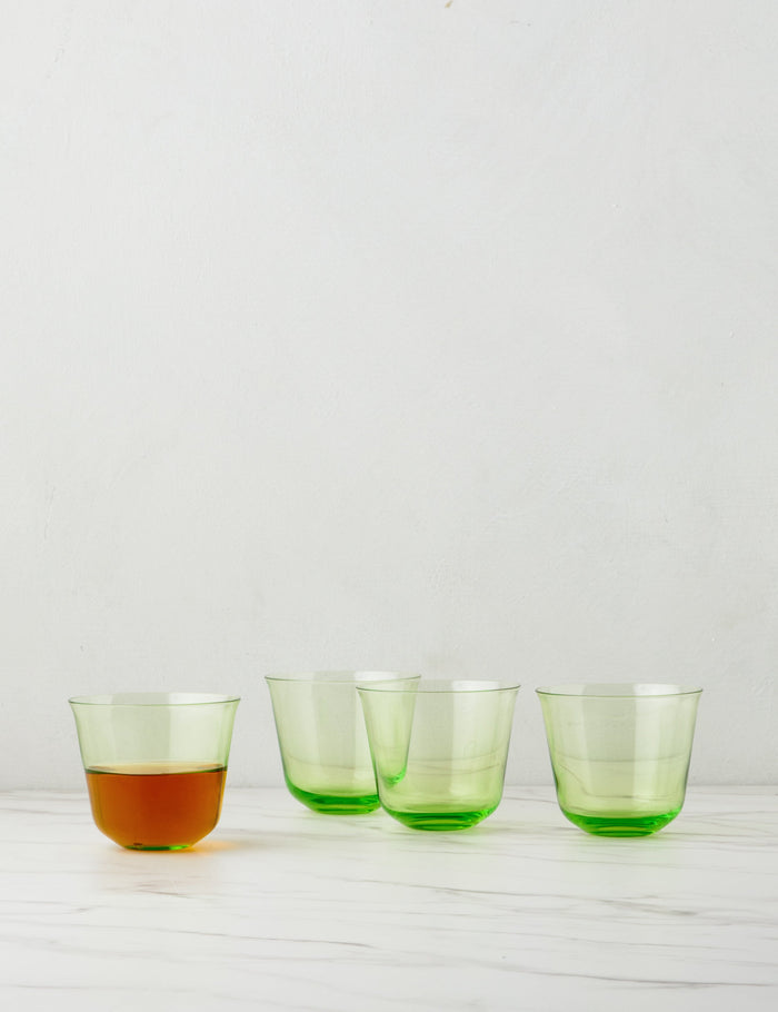 Green / Stemless Wine Glasses -Set of 4