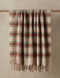 #color::sage-and-rust | The Haldar chunky tasseled edge plaid throw.