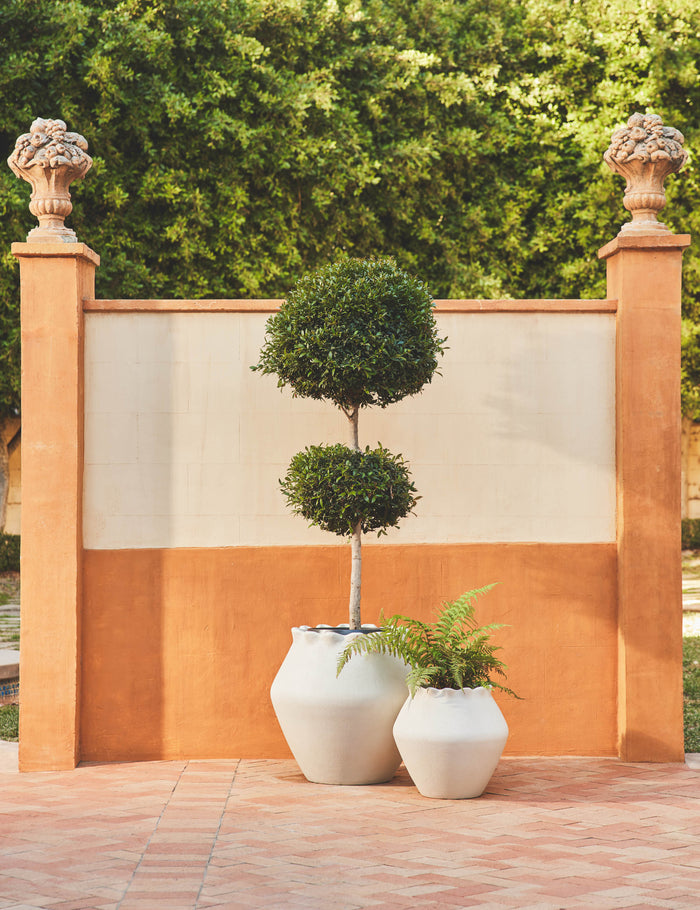 #color::white #size::large #size::small | Jaziel outdoor scalloped fiber cement planters