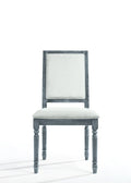 Leventis Cream Linen & Weathered Gray Side Chair