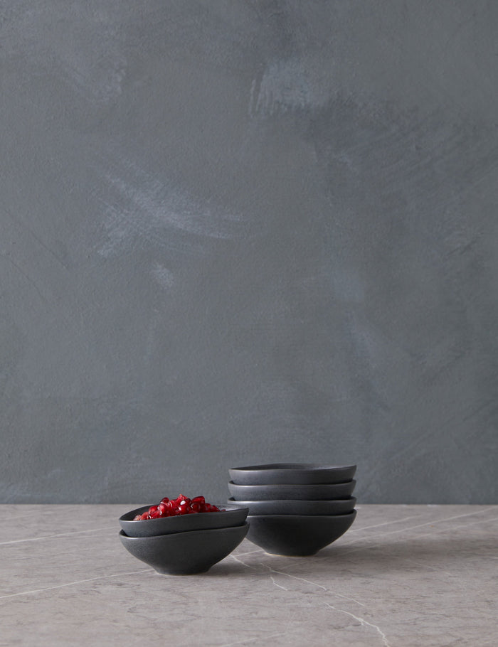 Black / Oval Bowls -Set of 6
