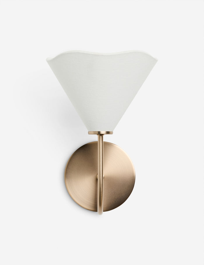 #color::satin-brass | Loana curved arm wall sconce light