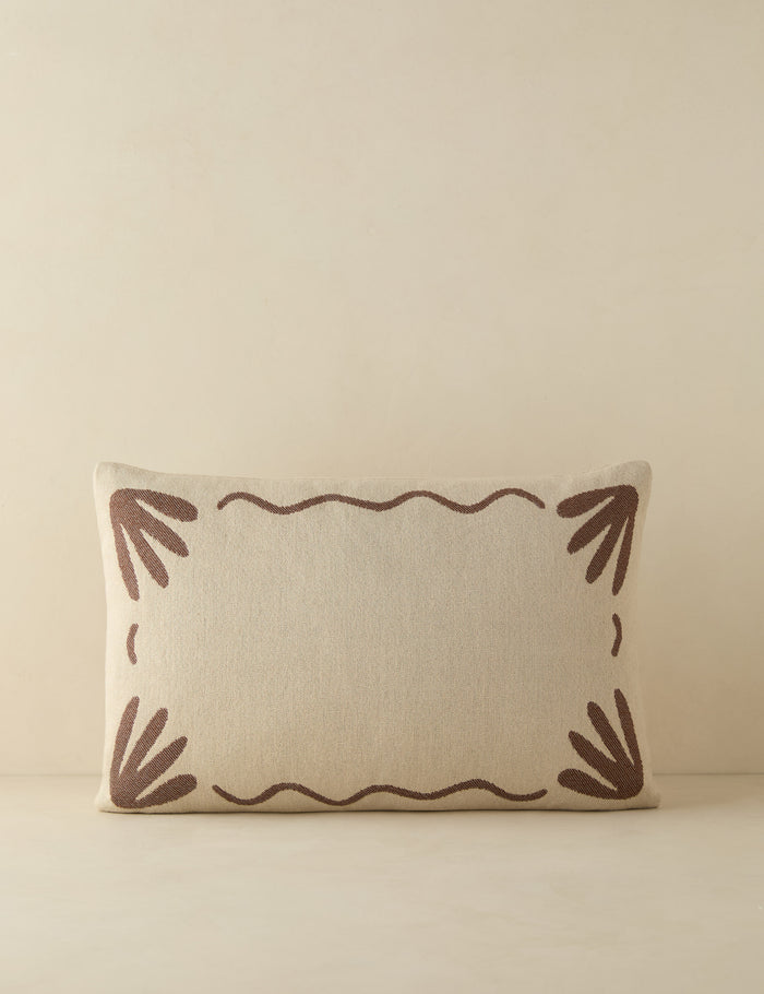 #color::brown #style::lumbar | Lovet minimalist border design indoor / outdoor pillow by Sarah Sherman Samuel
