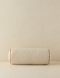 #color::natural-and-saffron | Merilee contrast piping striped bolster pillow by Aimee Song