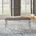 Ocean Isle Bench (RTA) in Antique White with Weathered Pine image