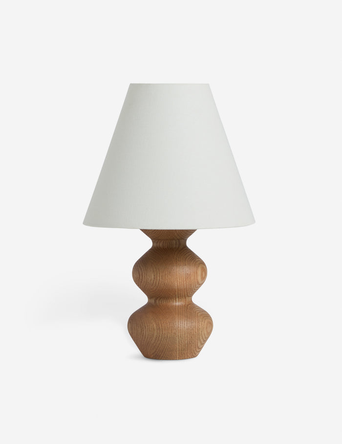 #color::natural | Odeya sculptural carved wood table lamp