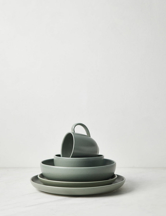 #color::artichoke #style::5-piece-set | Pacifica artichoke green Dinnerware 5-Piece Place Setting by Casafina