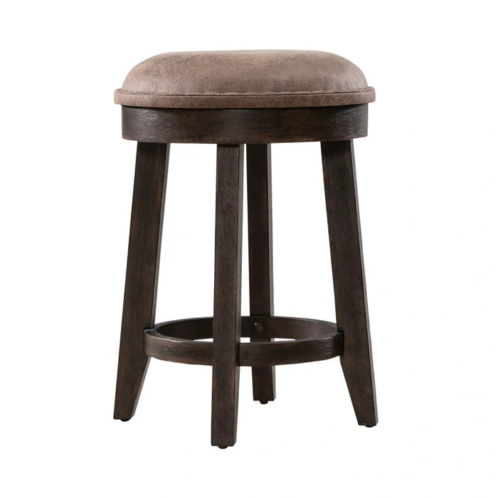 Paradise Valley Upholstered Console Stool (RTA) in Saddle Brown image