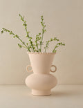 #color::buff #size::large | Philia wide beaded rim loop handle ceramic vase by Aimee Song