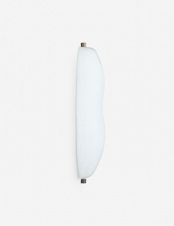 #color::white | Side view of the Plush Puff sculptural wall sconce light