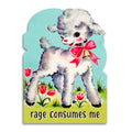 Rage Consumes Me - Cute Vintage Lamb Greeting Card