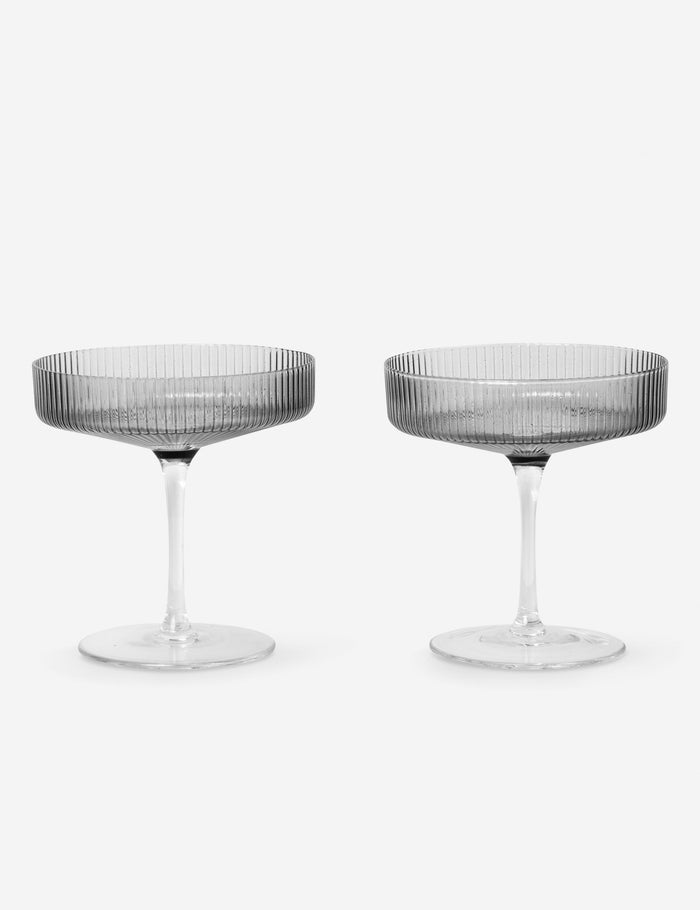 Gray / Champagne Coupes -Set Of 2