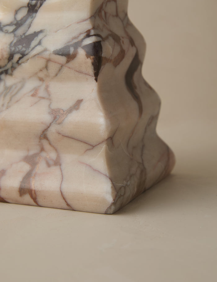#color::pink | Close up of the Sachia sculptural marble column
