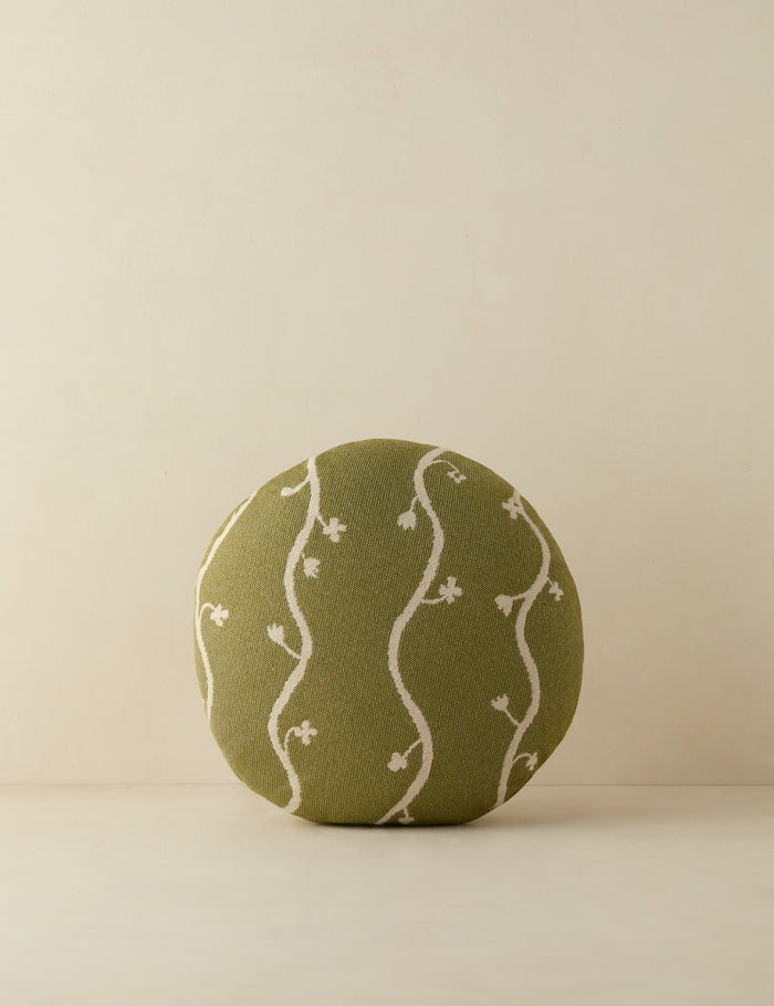 #size::round | Satu delicate botanical patter outdoor pillow by Sarah Sherman Samuel