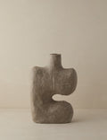 #color::natural | Sina gray washed handcrafted paper mache vase