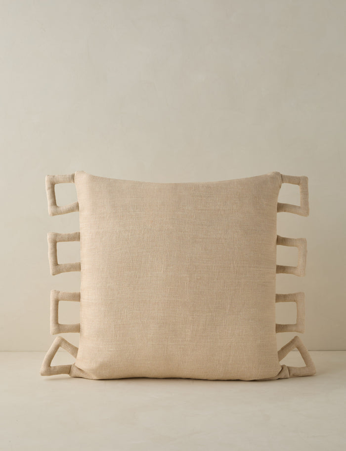 #color::light-natural | Sofia modern linen throw pillow.