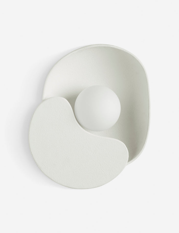 | Soft Petal matte white floral silhouette wall sconce light