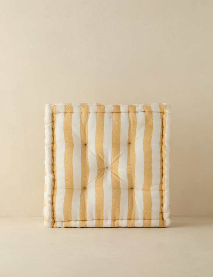 #color::yellow | Sunday striped outdoor throw pillow