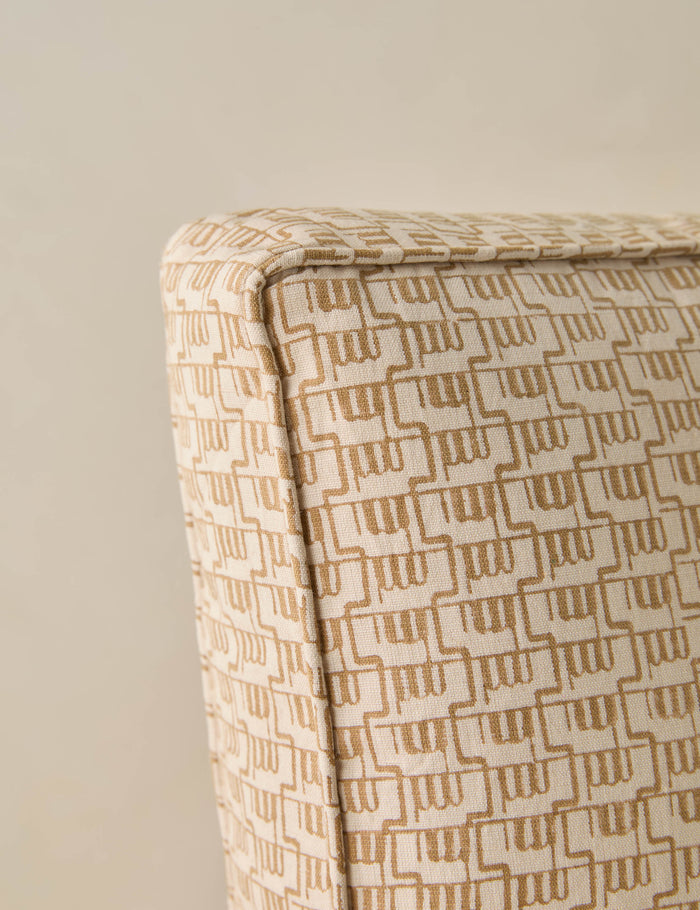 | Close up of the Sweeney box silhouette abstract print throw pillow.