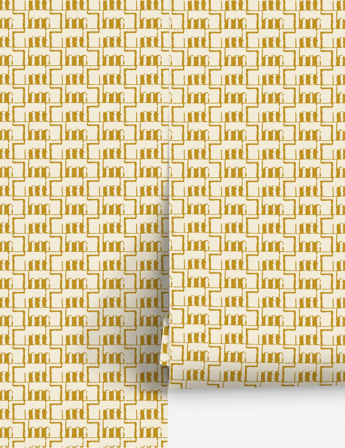 #color::yellow | Sweeney medium-scale abstract patterned wallpaper.