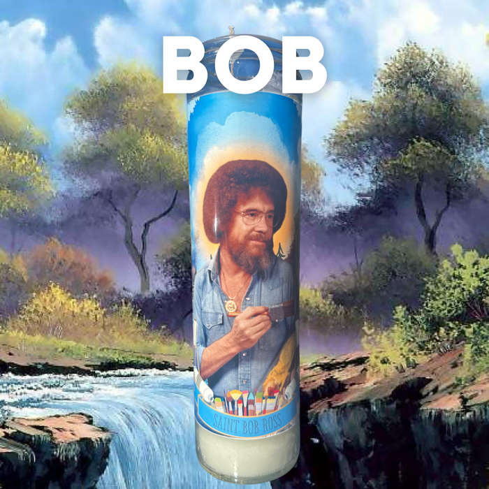 The Luminary Bob Ross Altar Candle