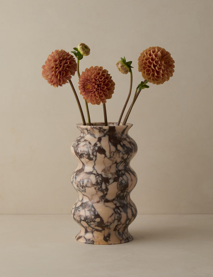 #color::purple-breccia | Zainab hand-carved marble vase